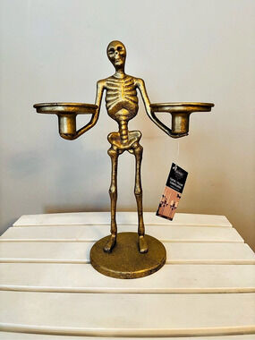 ALDI The Halloween Collection Taper Pillar Candelabra Gold